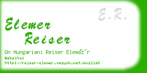 elemer reiser business card